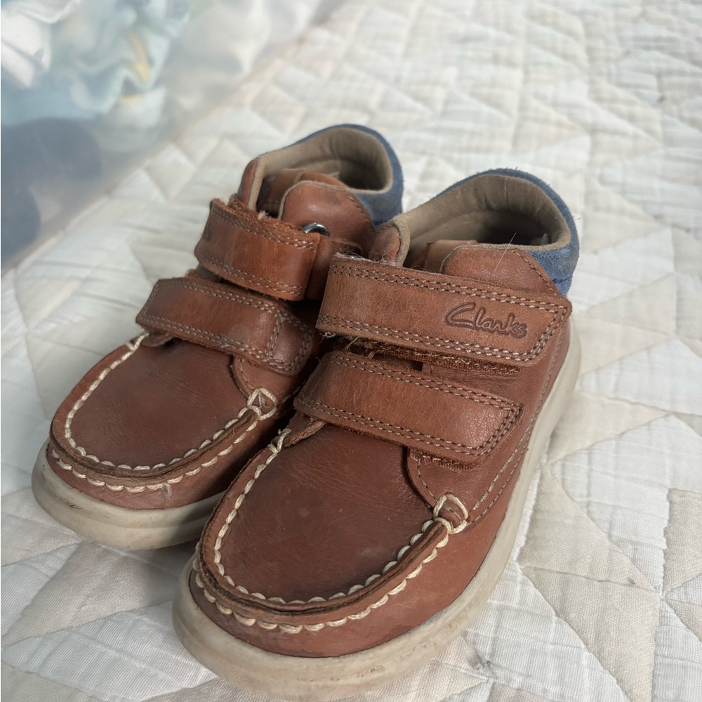 Clarks Brown Leather Toddler 7.5 Shoes